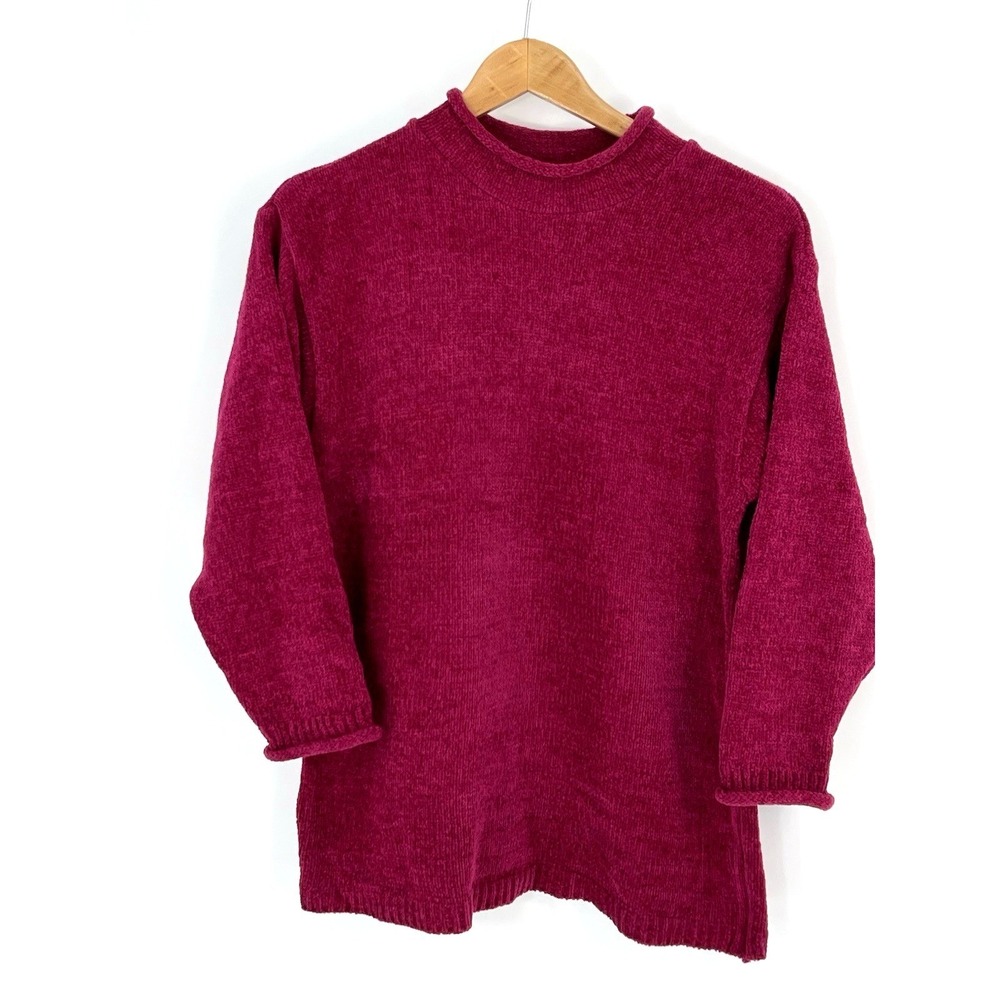 Vintage Diane Von Furstenberg Womens XS‎ Tunic Top Red Fleece Sherpa Mock Neck